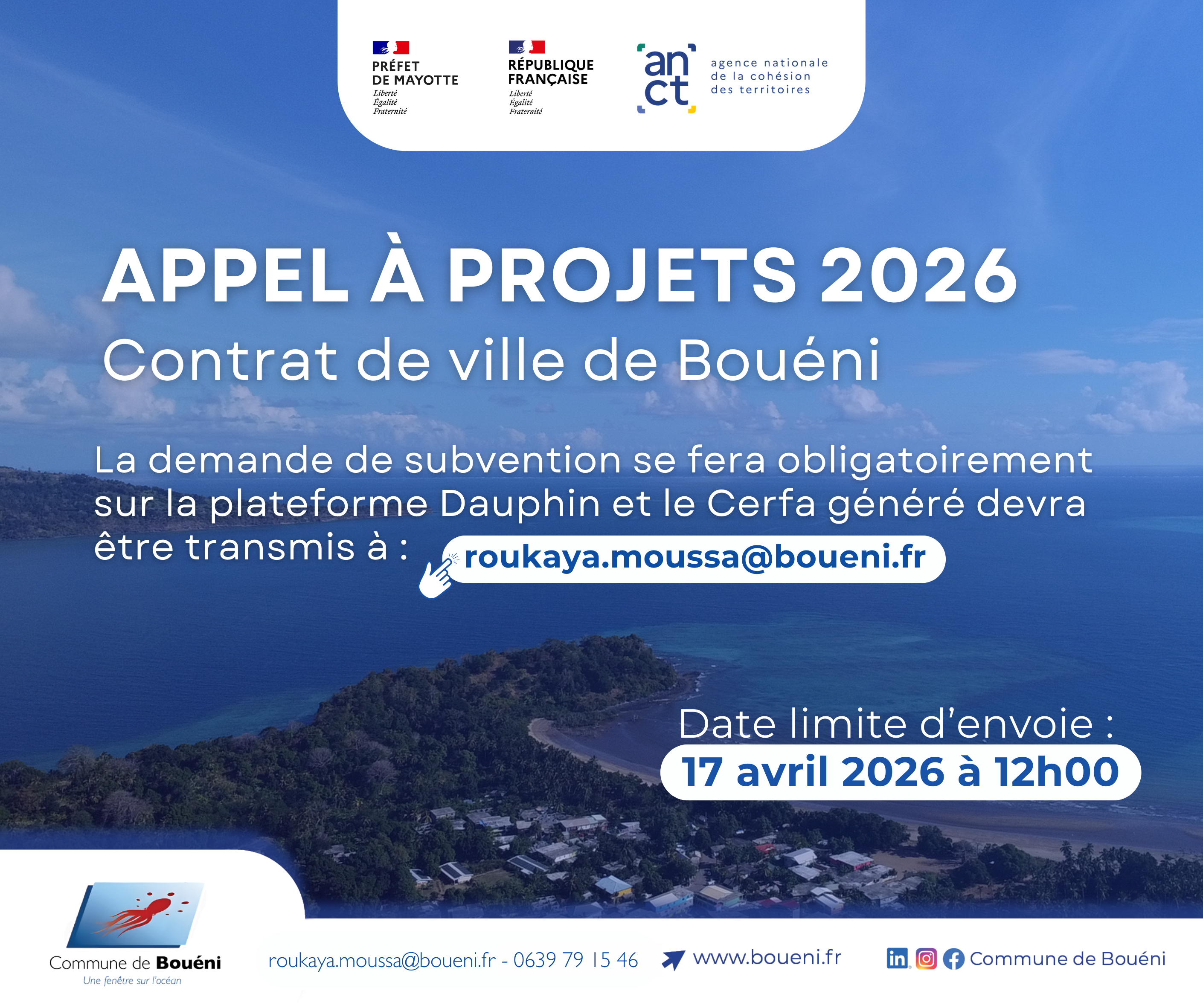 APPEL À PROJETS – CONTRAT DE VILLE DE BOUÉNI 2026